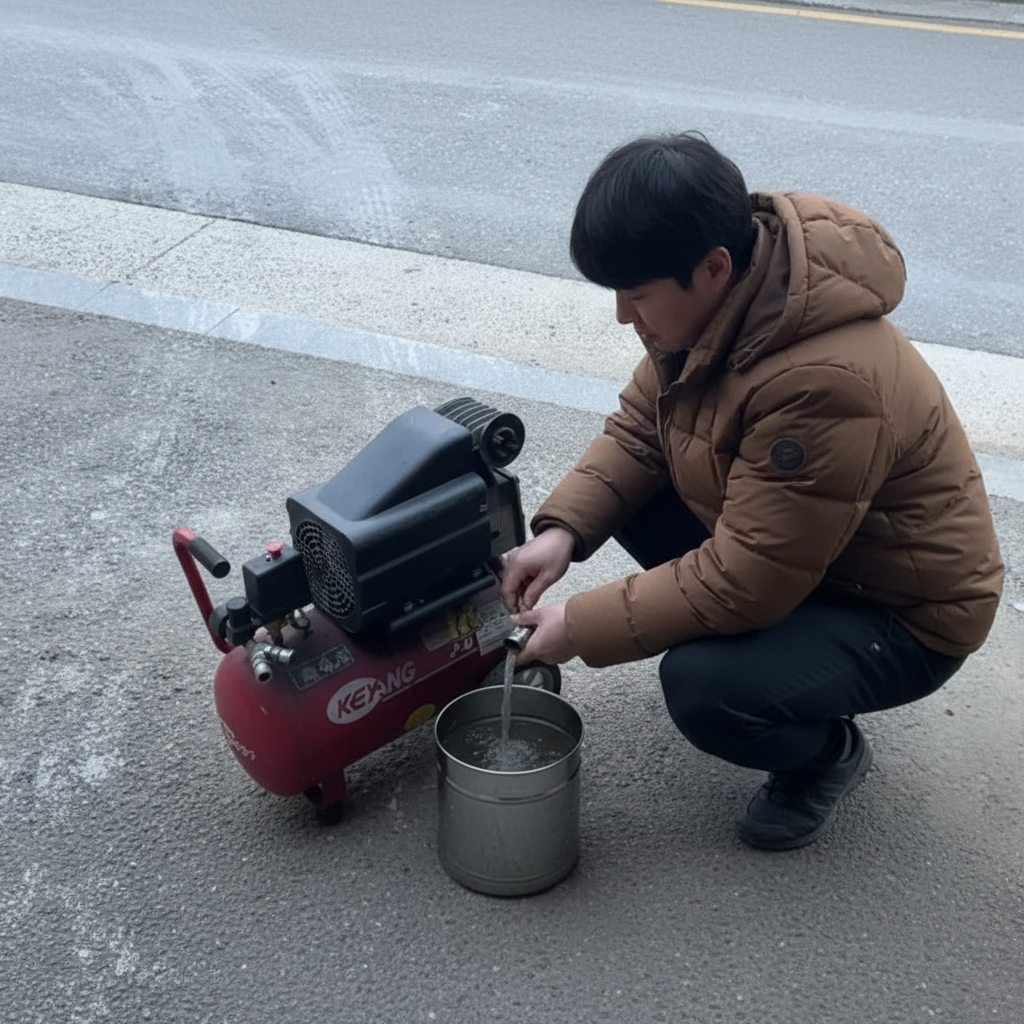 매일 아침 에어 콤프레샤 물 빼는 관리 부담